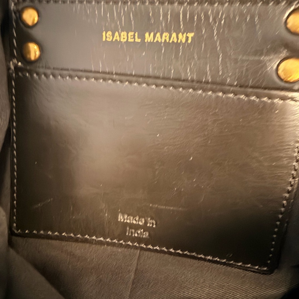 Isabel Marant Nessah Black Crossbody Bag with Patterned Strap - Picture 5 of 8